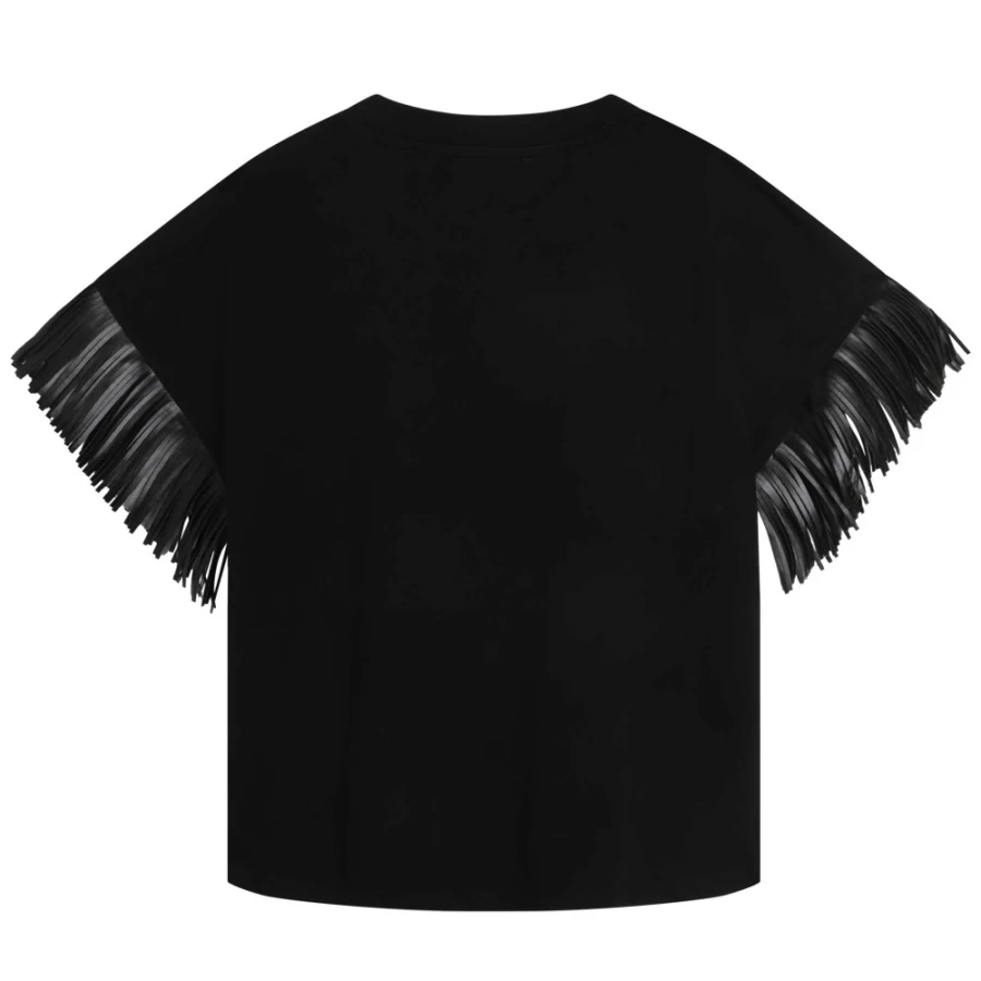 DKNY Girls' Black Short-Sleeved T-Shirt for Casual Wear