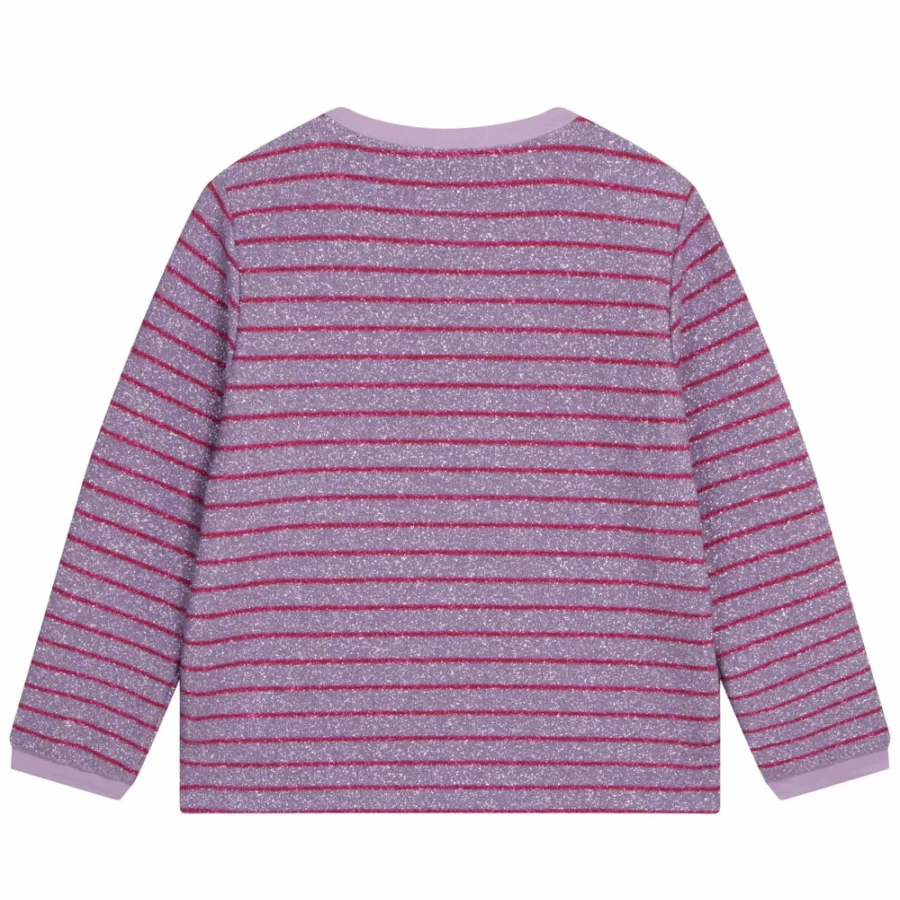 LANVIN Lilac Metallic Sweatshirt for Girls - Stylish & Shiny Comfort