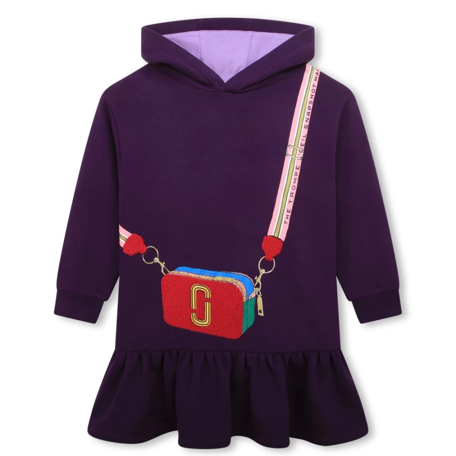MARC JACOBS Girls' Hooded Fleece Dress - Cozy Winter Wear for Kids