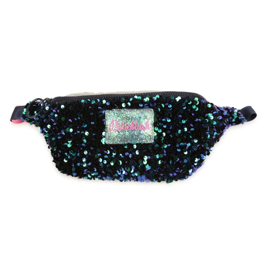 BILLIEBLUSH Multicoloured Sequins Belt Bag for Girls - Sparkling Crossbody Purse
