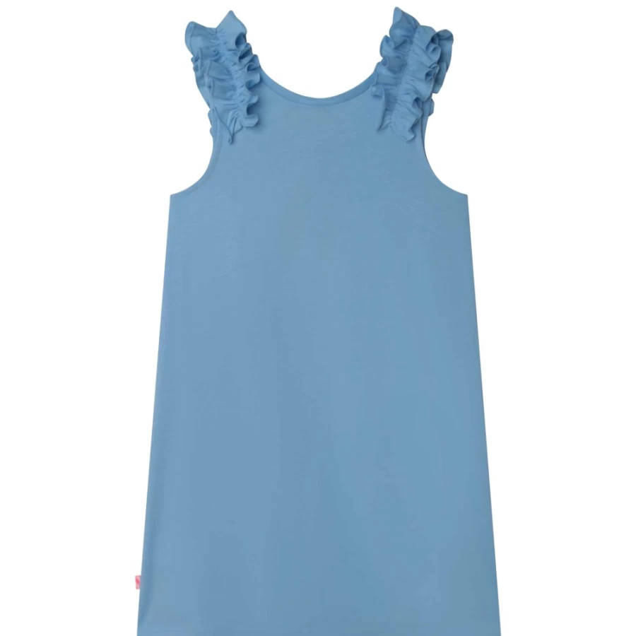 BILLIEBLUSH Pale Blue Cotton Dress with Sequins for Girls