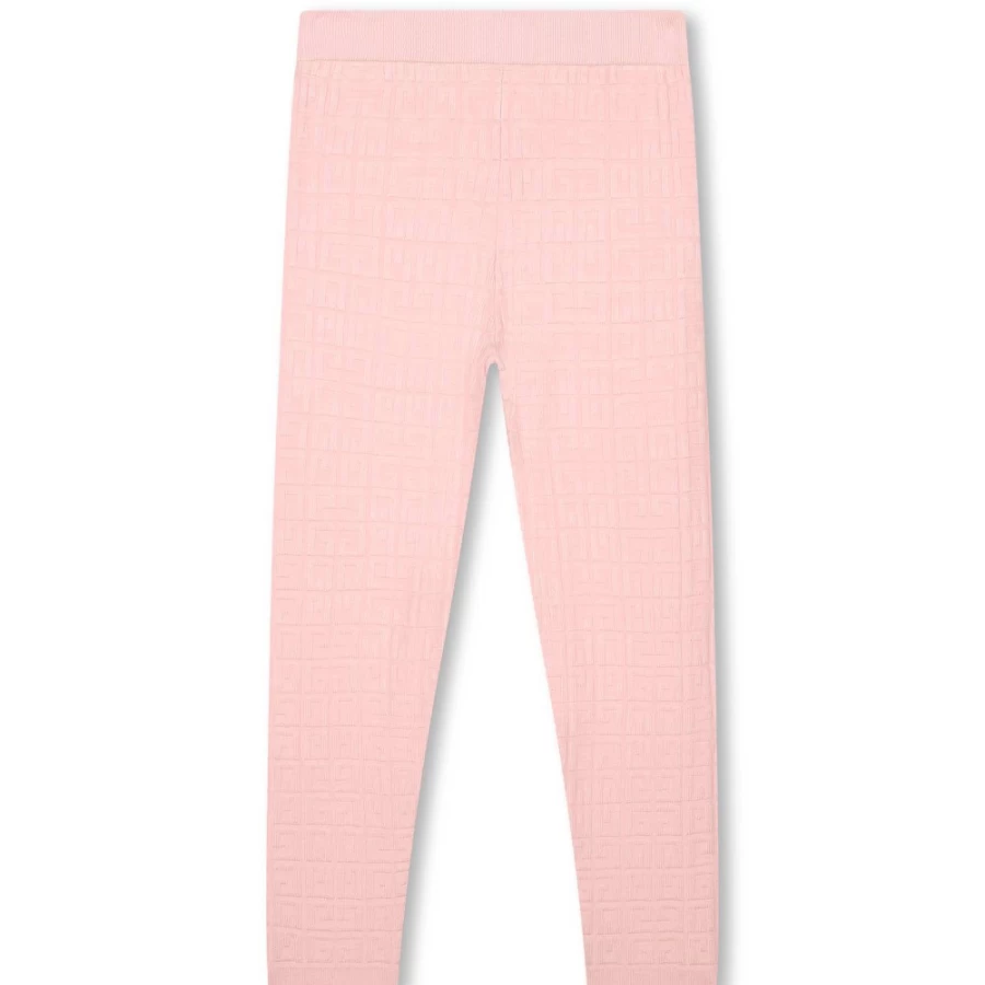 Givenchy Knit Leggings for Girls with 4G Motif in Marshmallow