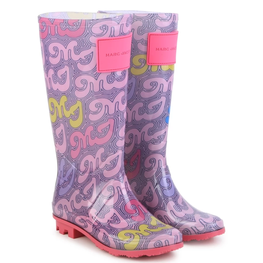 MARC JACOBS Girls' Apricot Printed Rain Boots | Waterproof Fashion Footwear