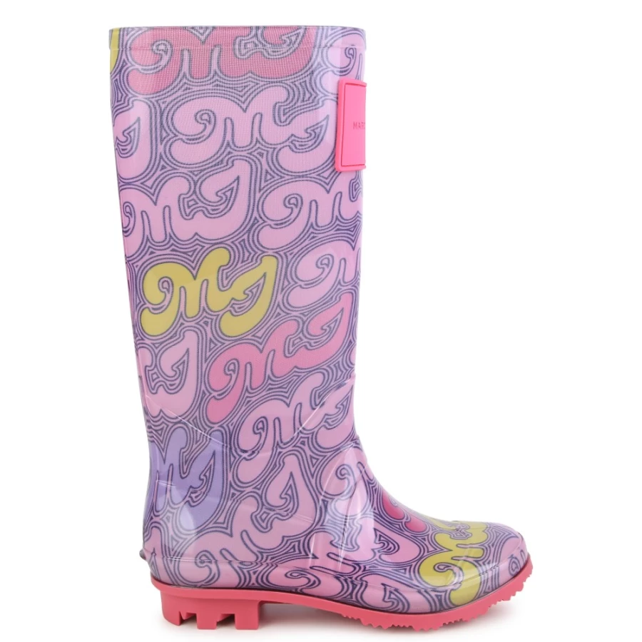 MARC JACOBS Girls' Apricot Printed Rain Boots | Waterproof Fashion Footwear