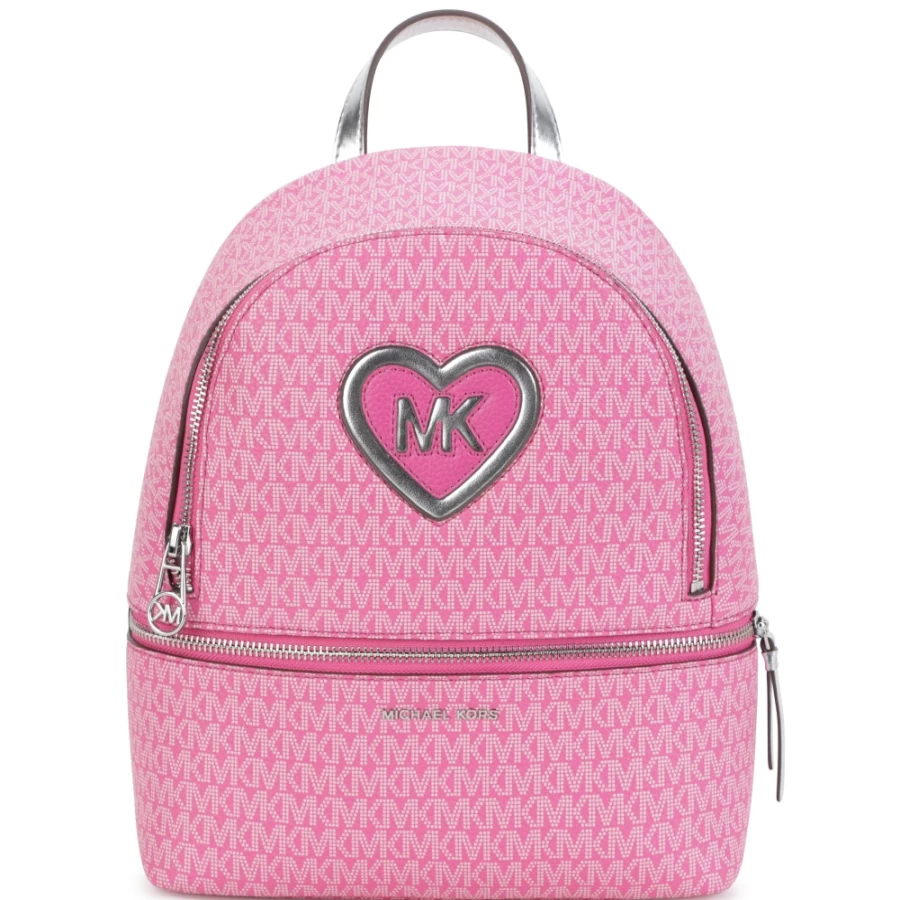 MICHAEL KORS Fuxia Pink Logo Print Rucksack Backpack for Girls