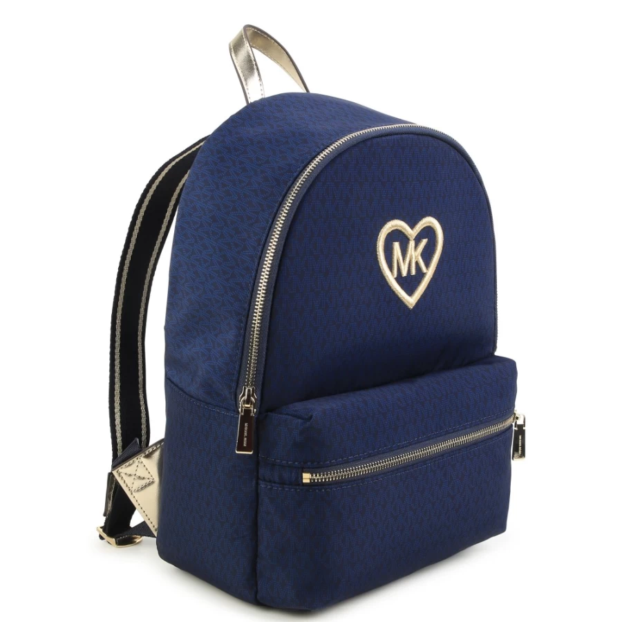 MICHAEL KORS Navy Printed Canvas Backpack for Girls