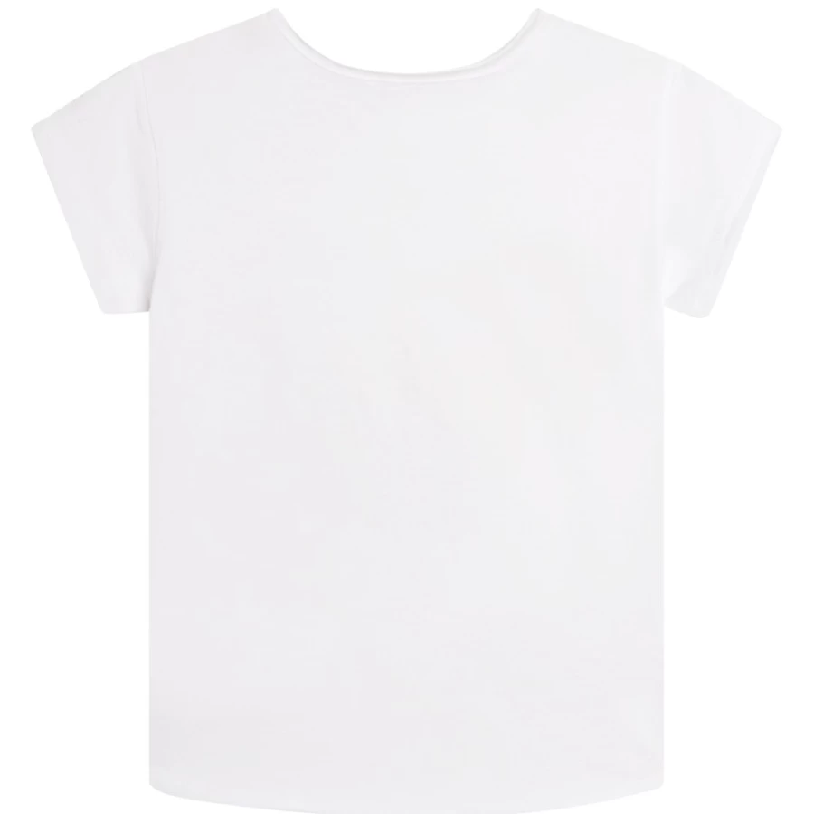 ZADIG & VOLTAIRE Girls' White Short-Sleeved Cotton T-Shirt for Casual Wear