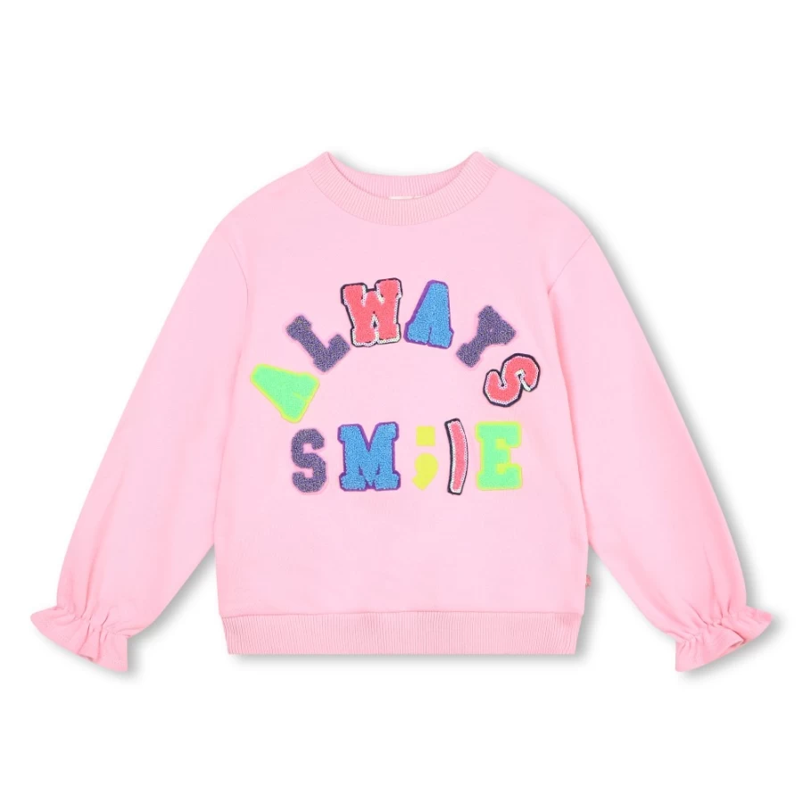 BILLIEBLUSH Pink Fleece Sweatshirt for Girls - Cozy & Stylish Pullover