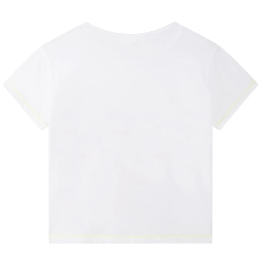 BILLIEBLUSH Girls' White Short-Sleeved T-Shirt for Kids - Comfortable Cotton Top