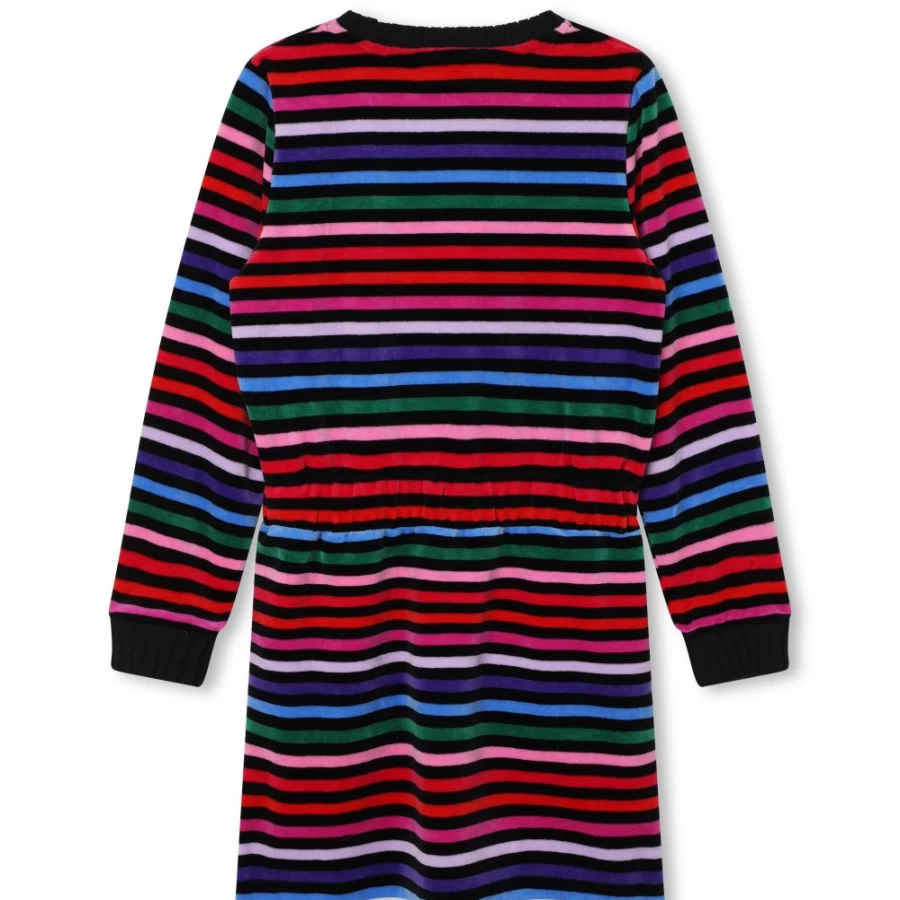 SONIA RYKIEL Girls' Striped Velvet Dress - Elegant & Comfortable Velour Party Wear