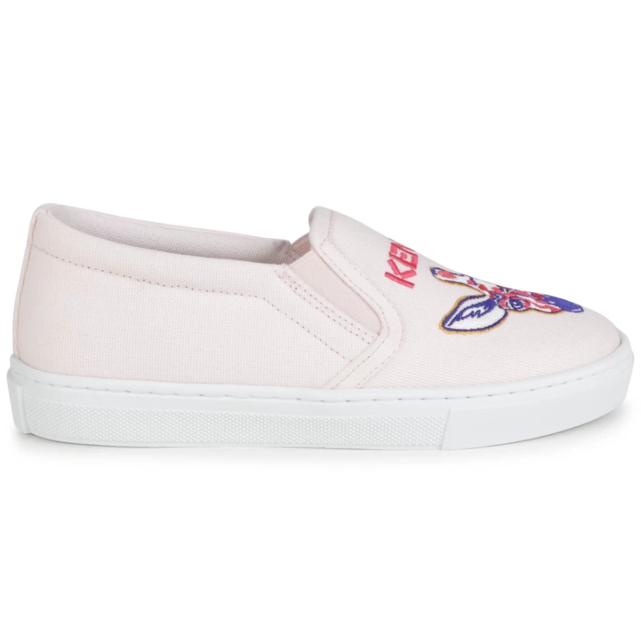 KENZO KIDS Girls Pink Elasticated Canvas Trainers - Comfortable Sneakers for Kids