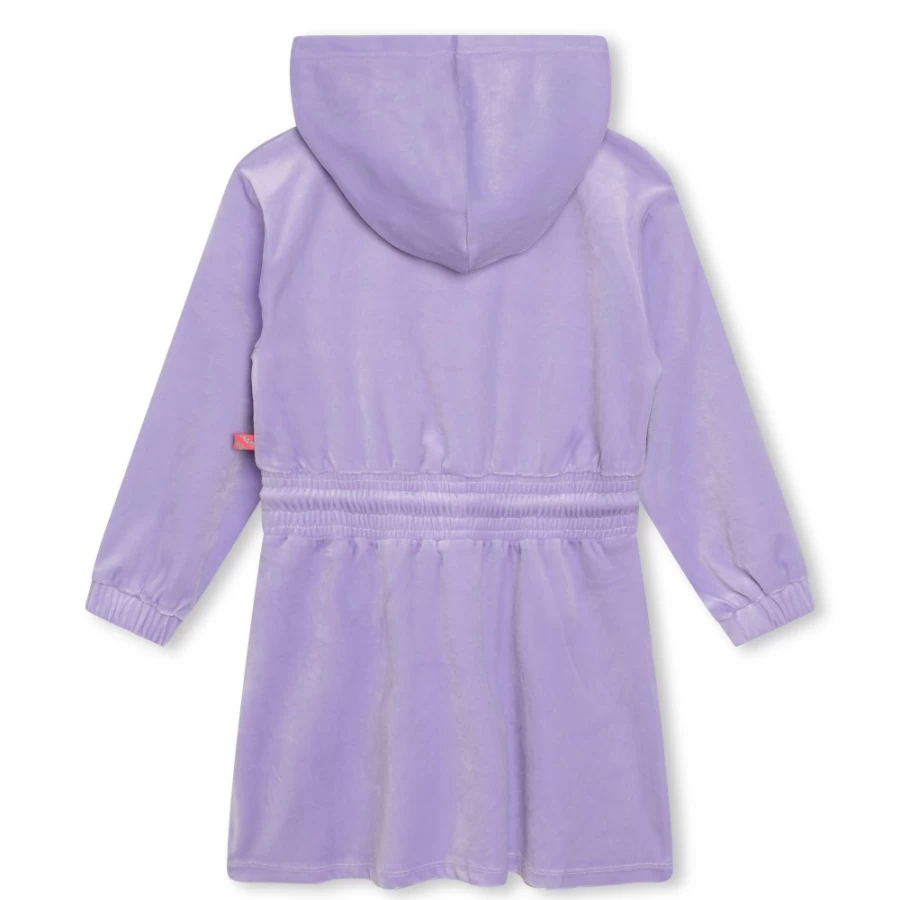 BILLIEBLUSH Lilac Velvet Hooded Dress for Girls - Elegant & Soft Kids Fashion