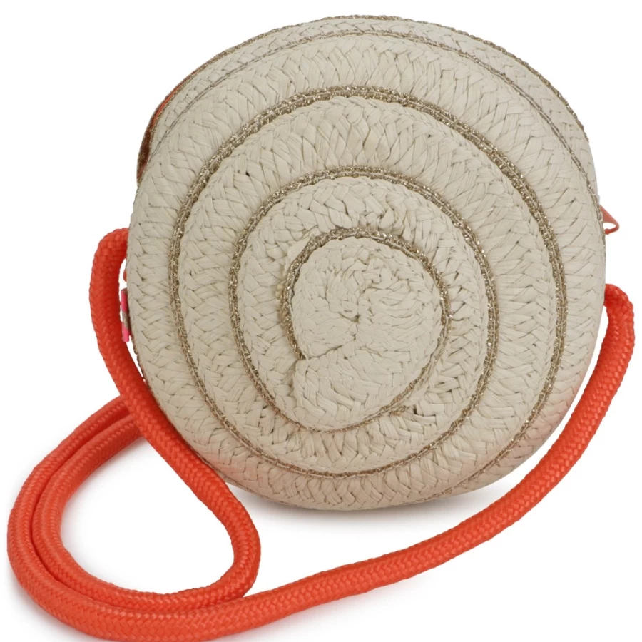 BILLIEBLUSH Round Apricot Palm-Tree Bag for Girls - Boho Beach Handbag