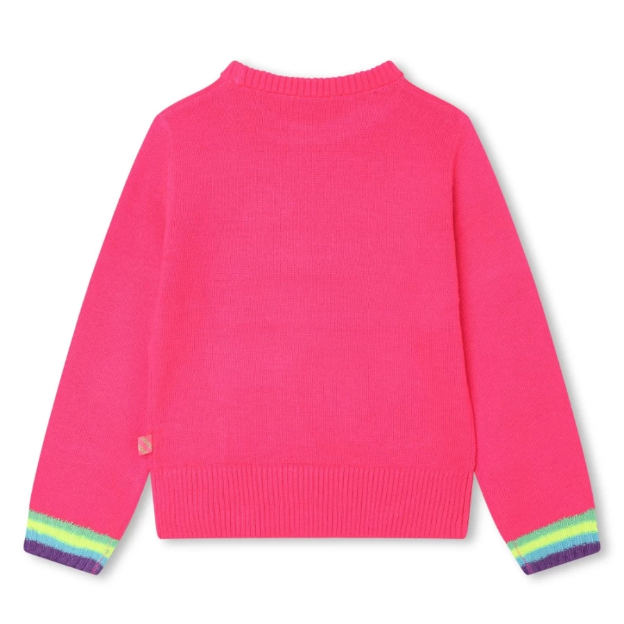 BILLIEBLUSH Pink Tricot Jumper for Girls - Soft Knit Sweater