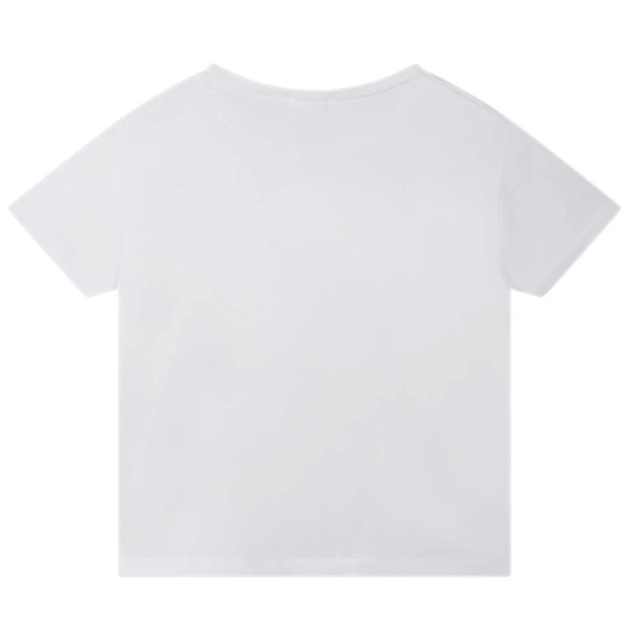 BILLIEBLUSH Girls' White Short-Sleeved T-Shirt for Casual Wear