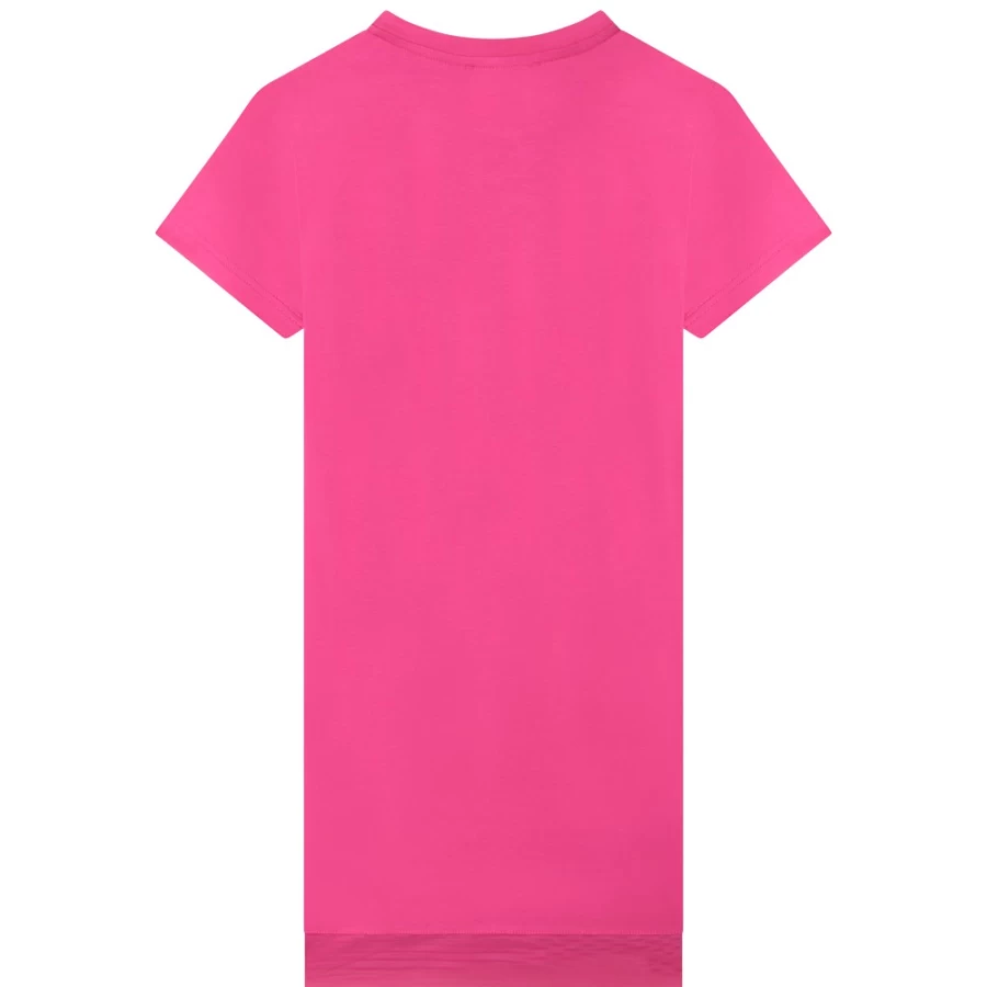DKNY Girls' Raspberry Bi-Material T-Shirt Dress