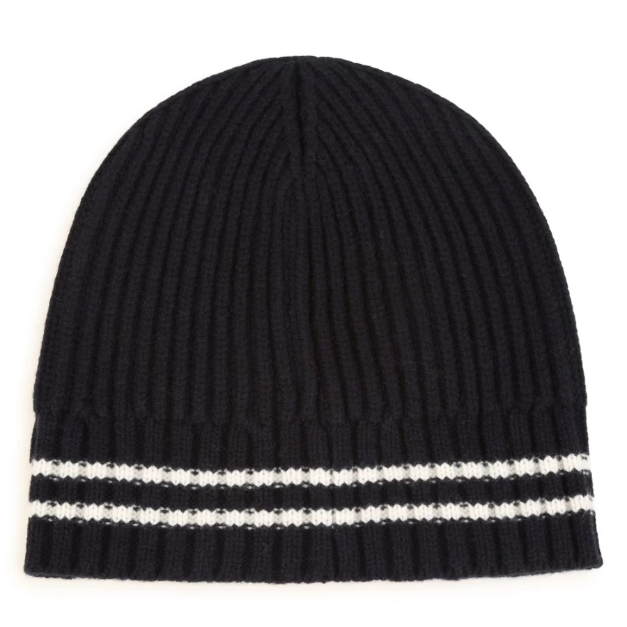 ZADIG & VOLTAIRE Navy Knitted Hat With Patch for Girls