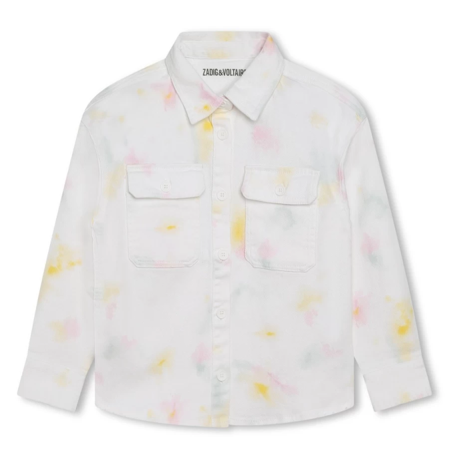 ZADIG & VOLTAIRE Girls' White Heavy Cotton Shirt Jacket