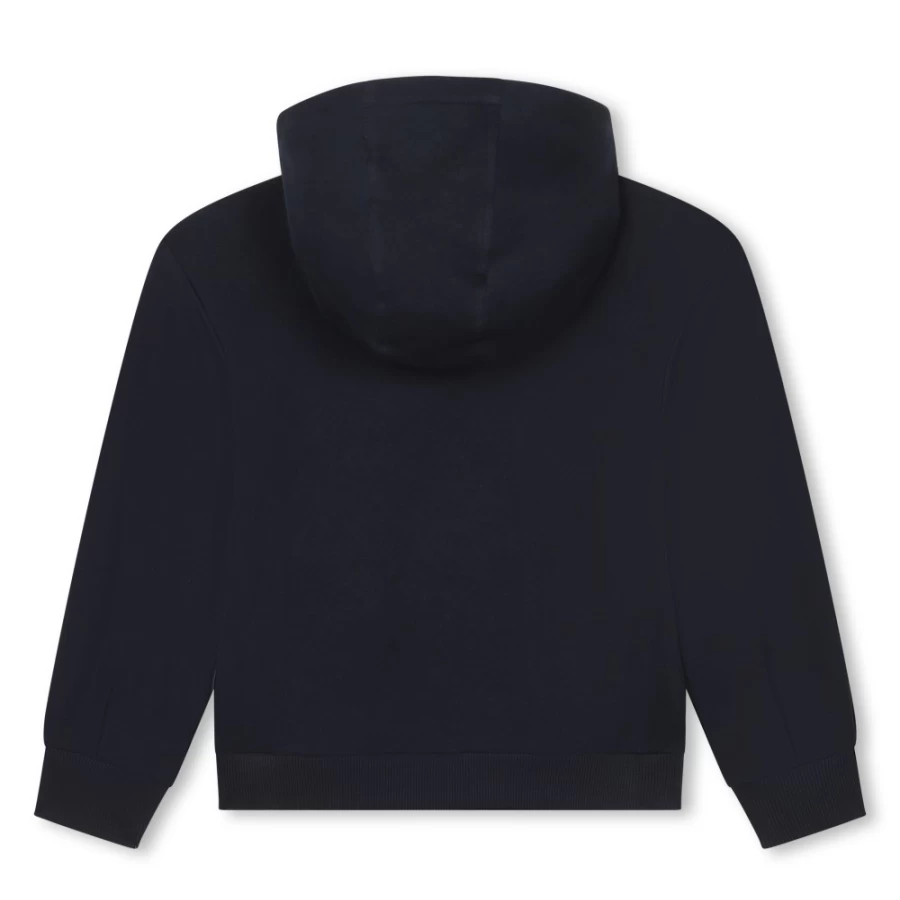 LANVIN Girls Navy Fleece Sweatshirt - Cozy Pullover for Kids