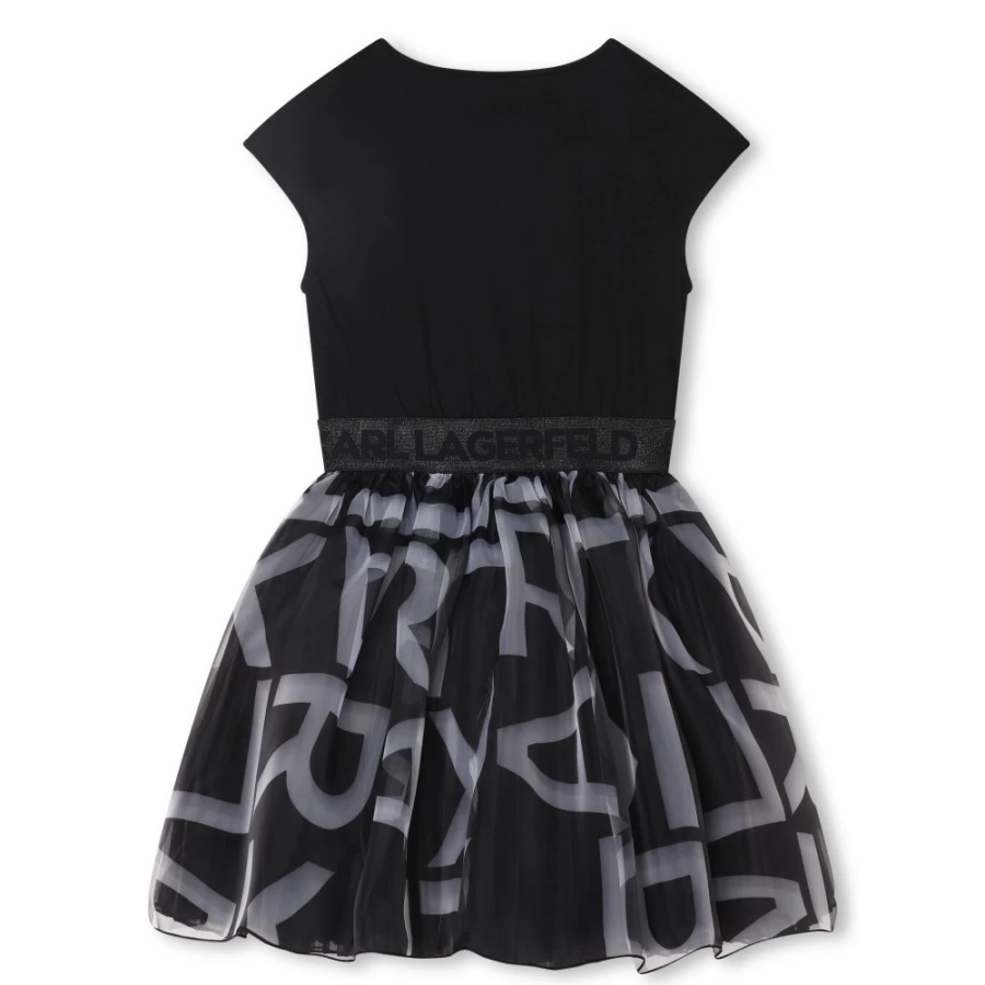 KARL LAGERFELD KIDS Girls Black & White Tutu-Inspired Formal Dress for Special Occasions